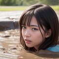泥濘（ぬかるみ）にはまる？浸かる？女性 2枚目