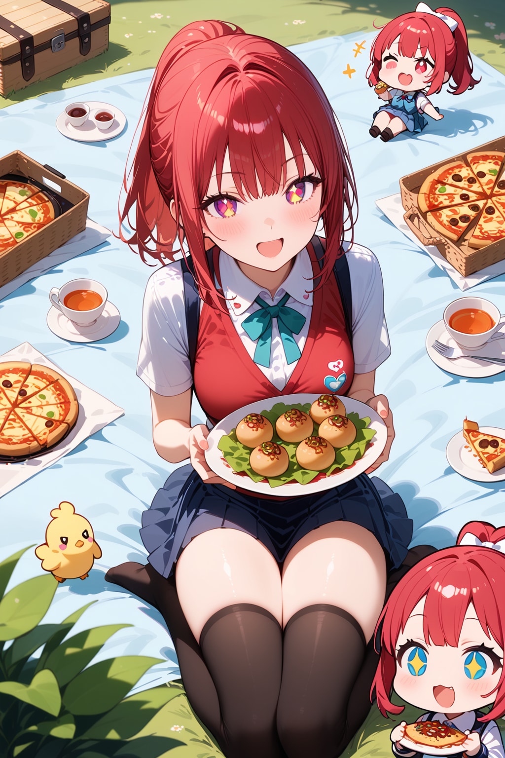 粉もんと赤髪ちゃん