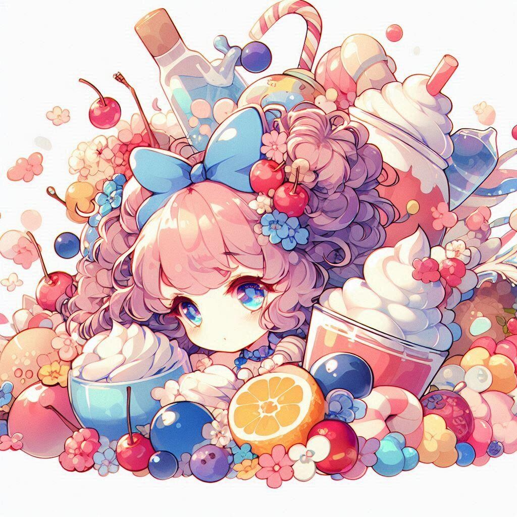 カラフルなモコモコした何か。