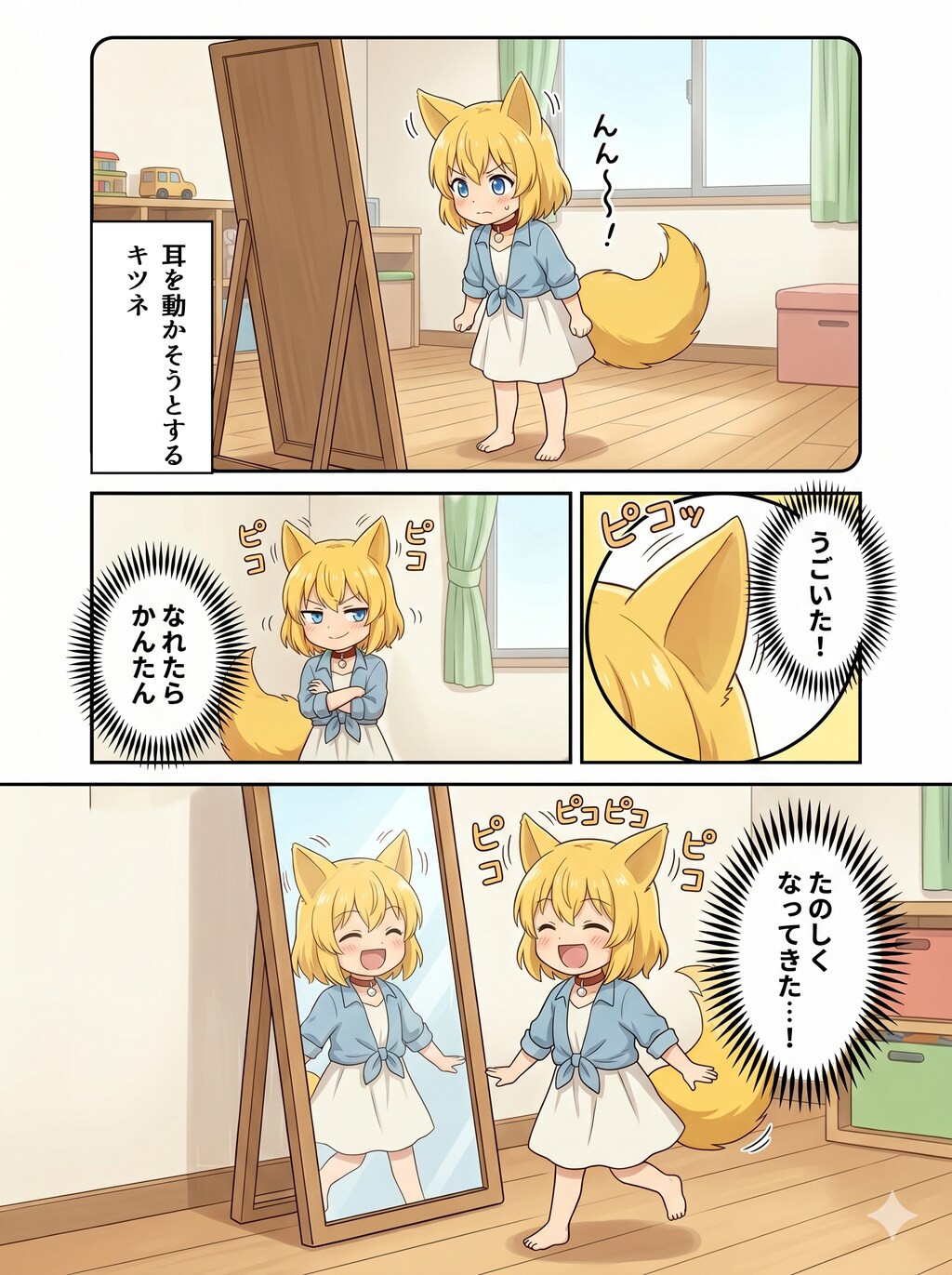 意のままに耳を動かす技を身につけたキツネ