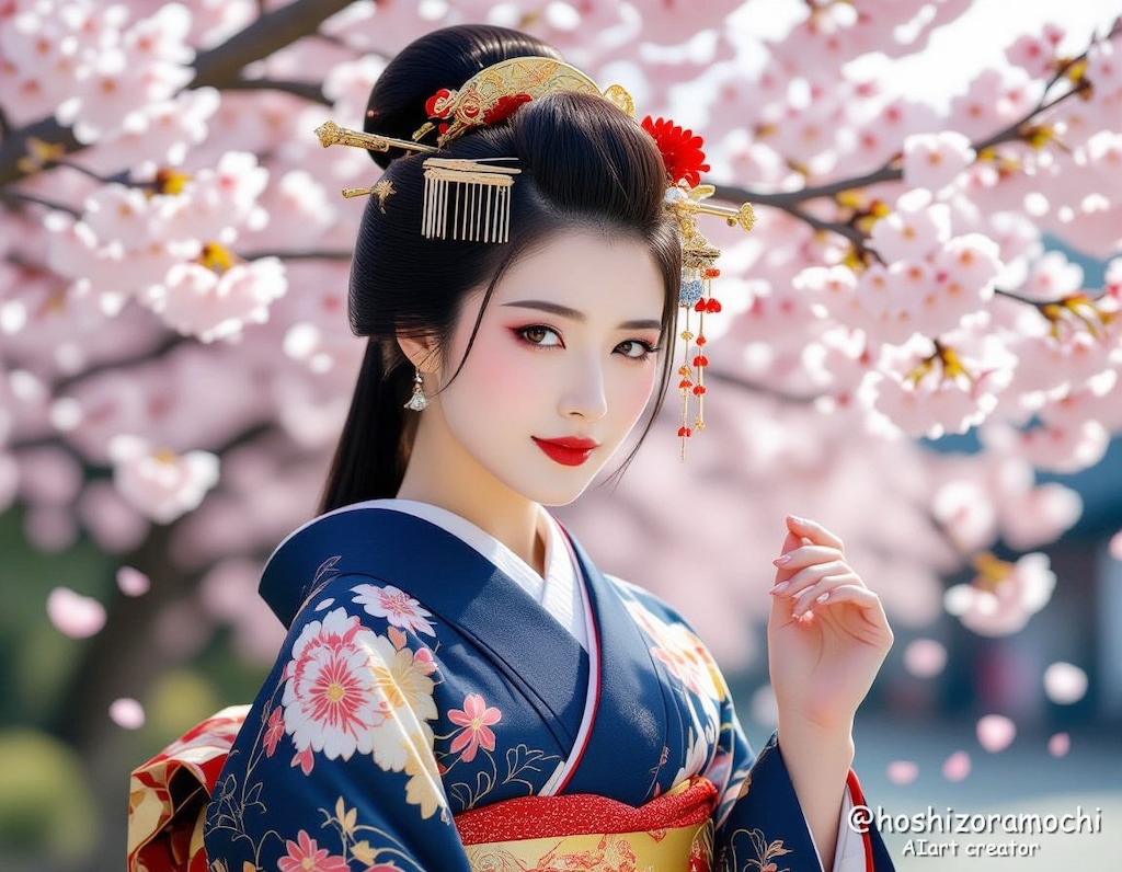 緋色の静寂：桜花爛漫の幽玄 - Scarlet Silence: The Mysterious Appearance of Cherry Blossoms in Full Bloom