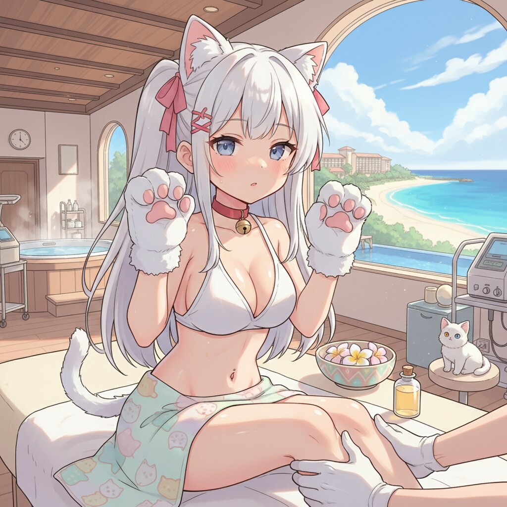 白ツイにゃん。2月25日 #ひざ関節の日