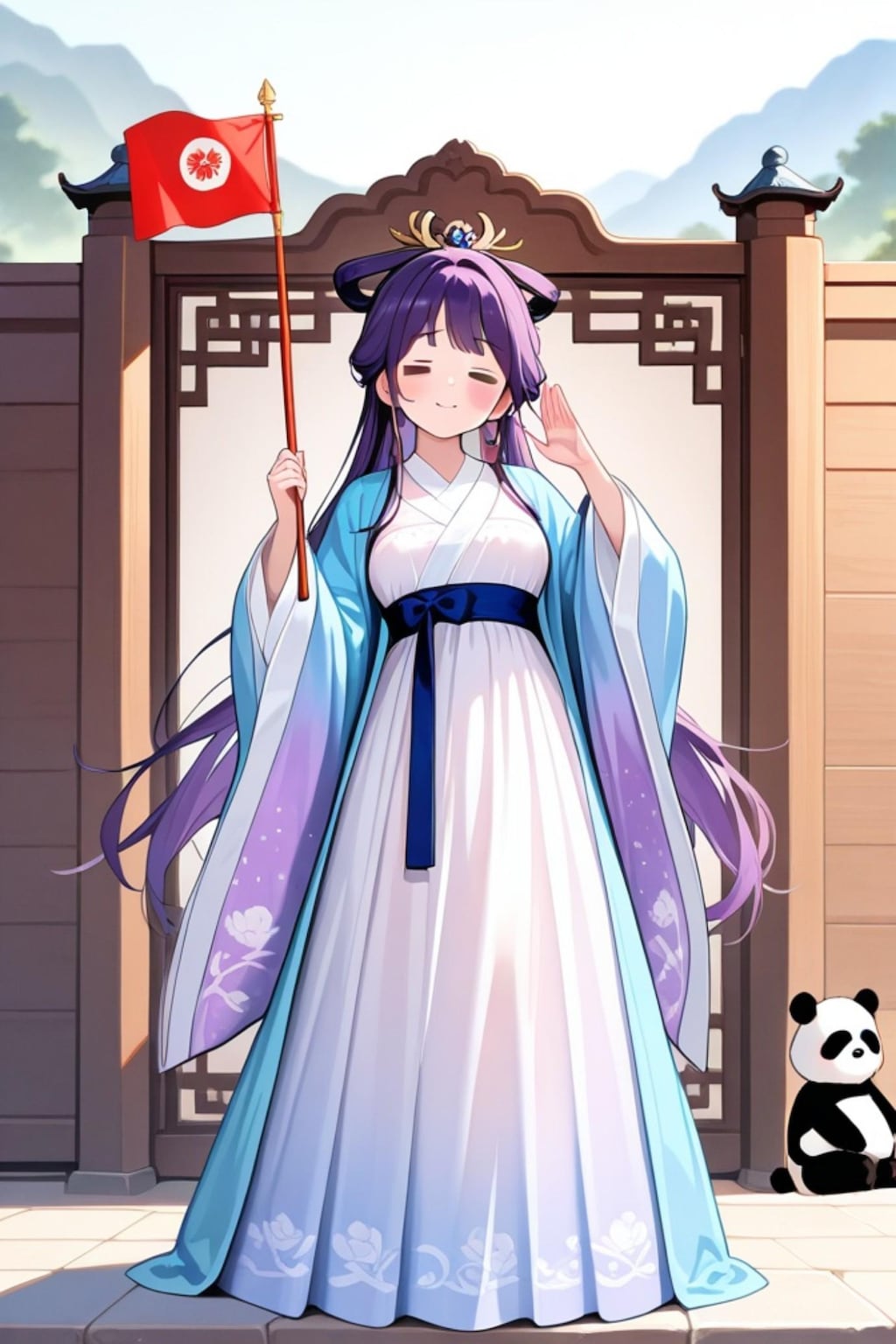 漢服の紫髪ちゃん