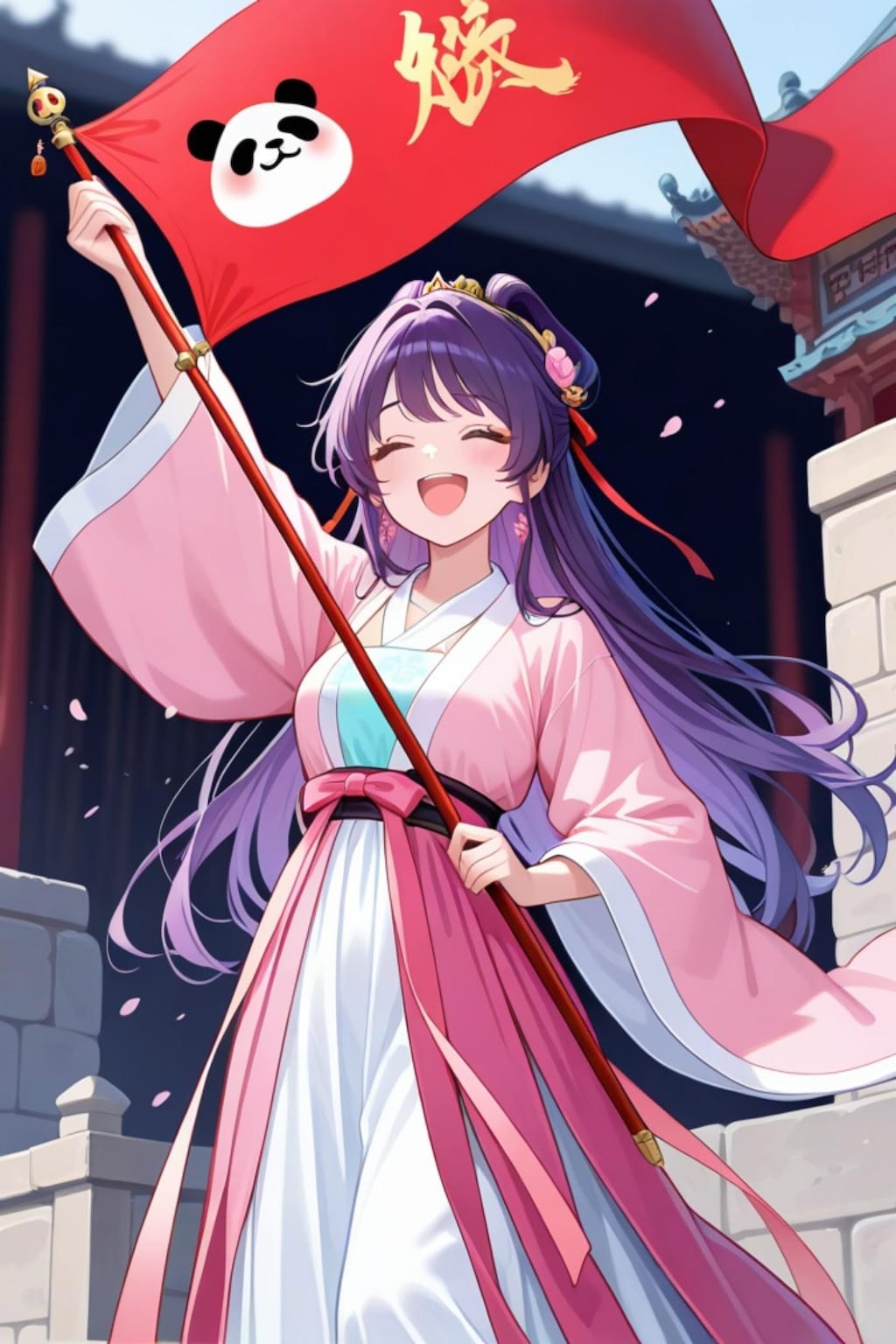 漢服の紫髪ちゃん