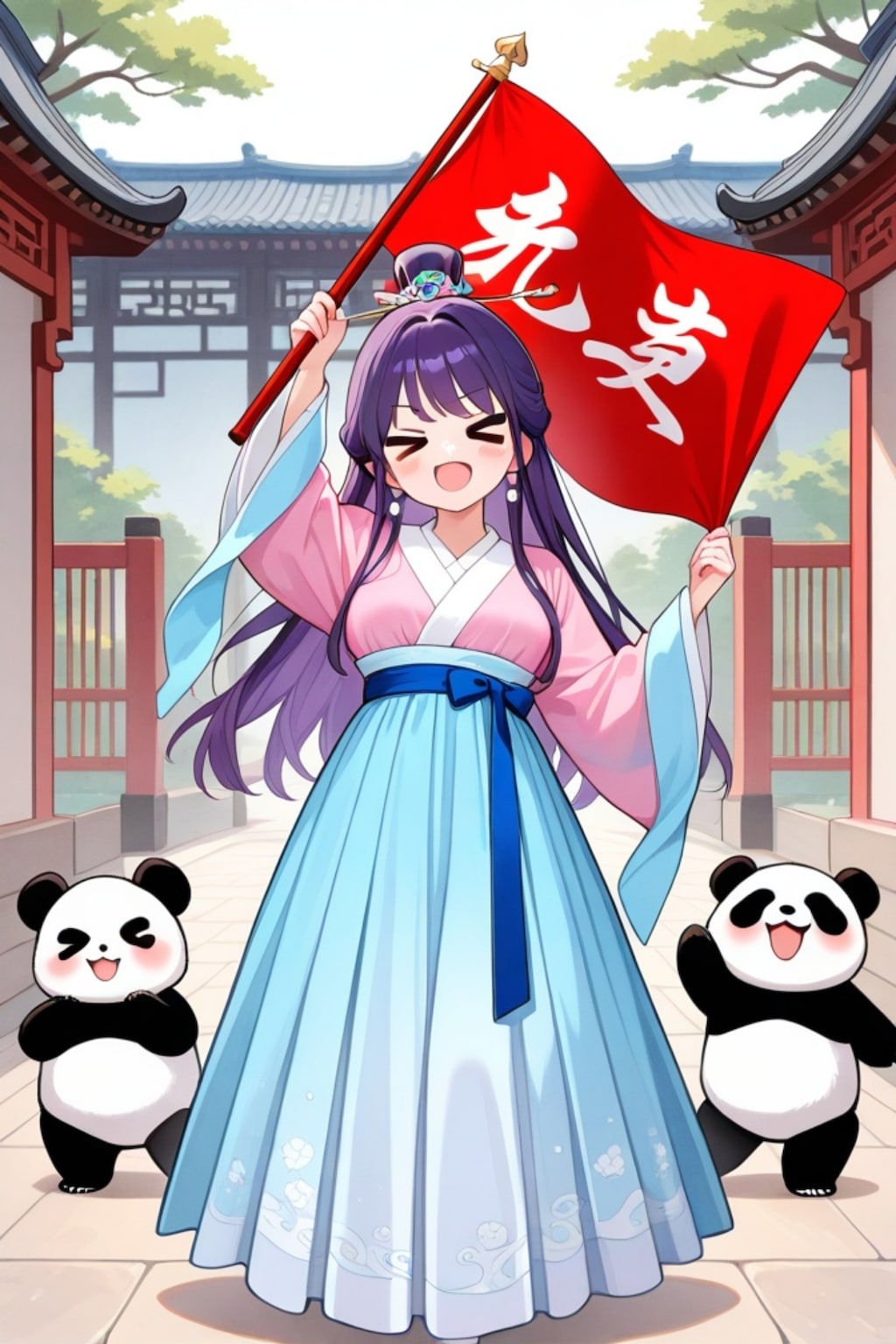 漢服の紫髪ちゃん