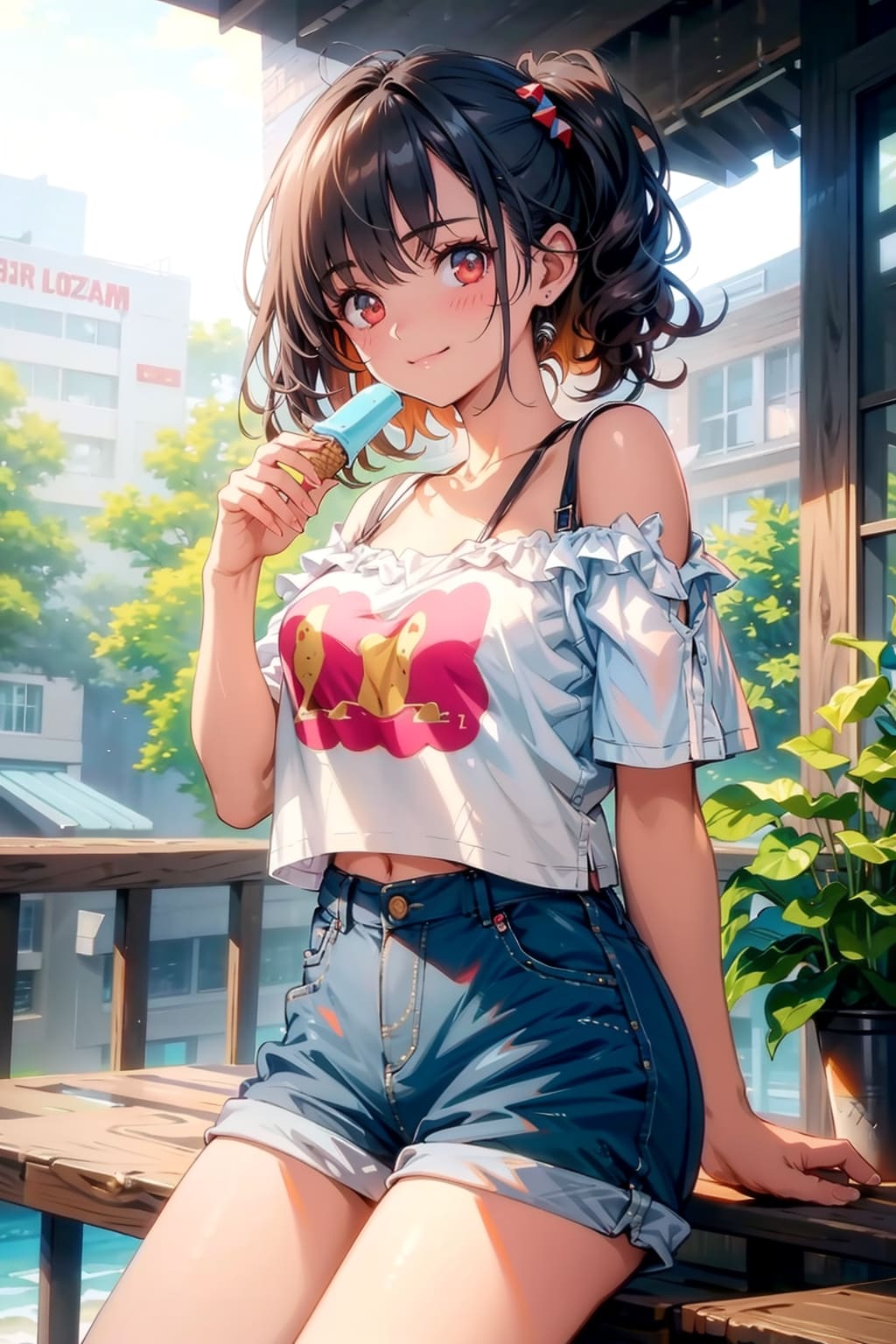 アイスを食べる女の子 | の人気AIイラスト・グラビア