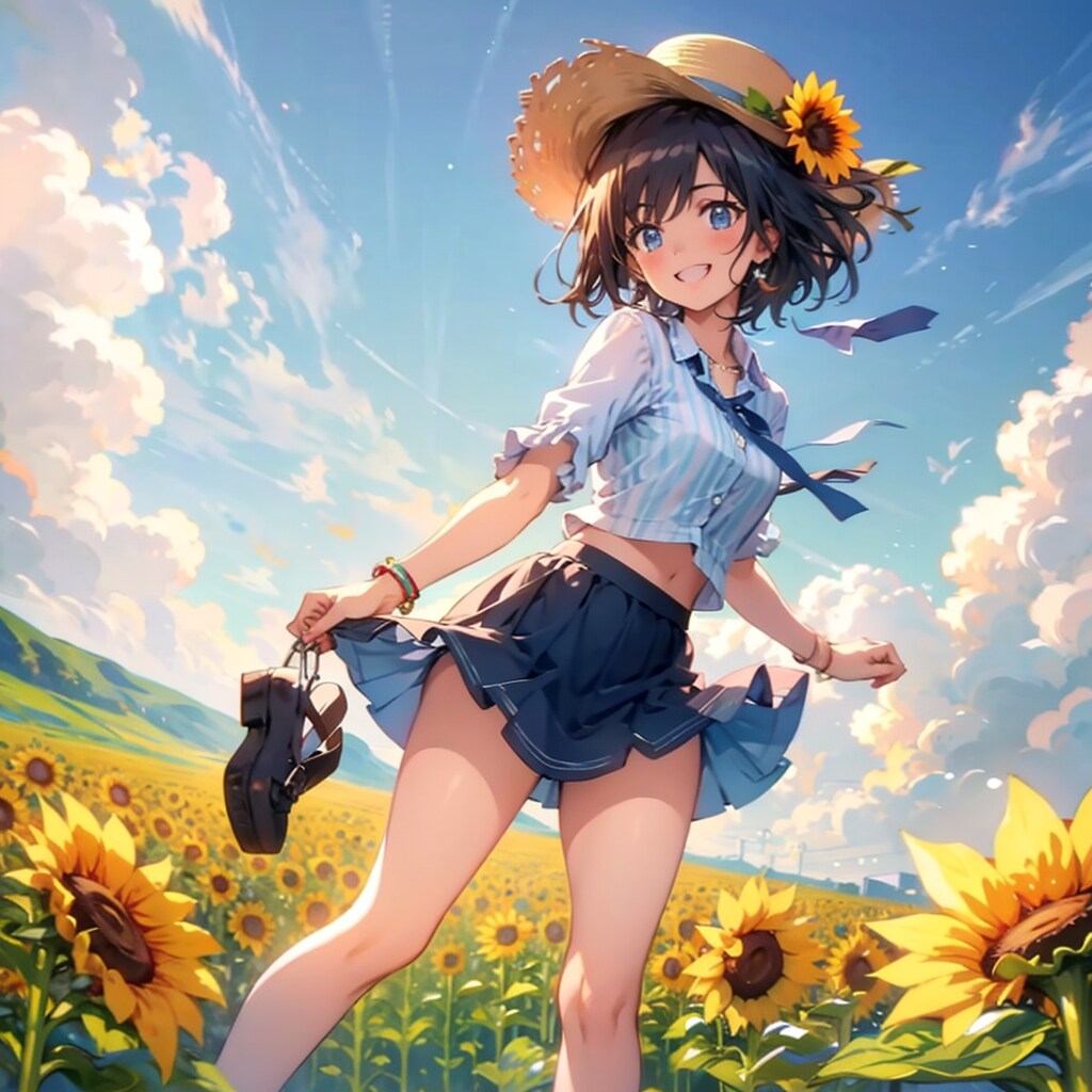 一面のひまわり畑