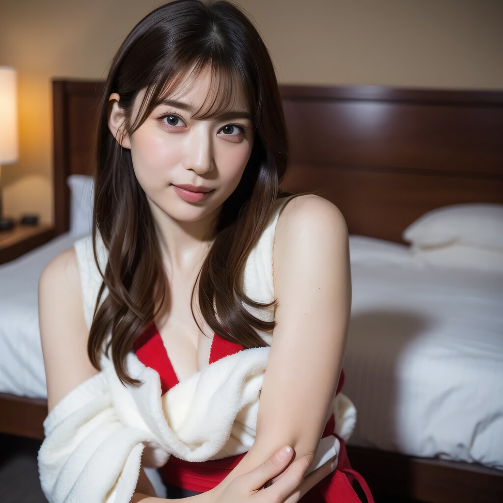 黒髪ロングで巫女服の美女６