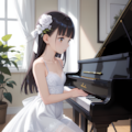グランドピアノと黒髪令嬢 4枚目