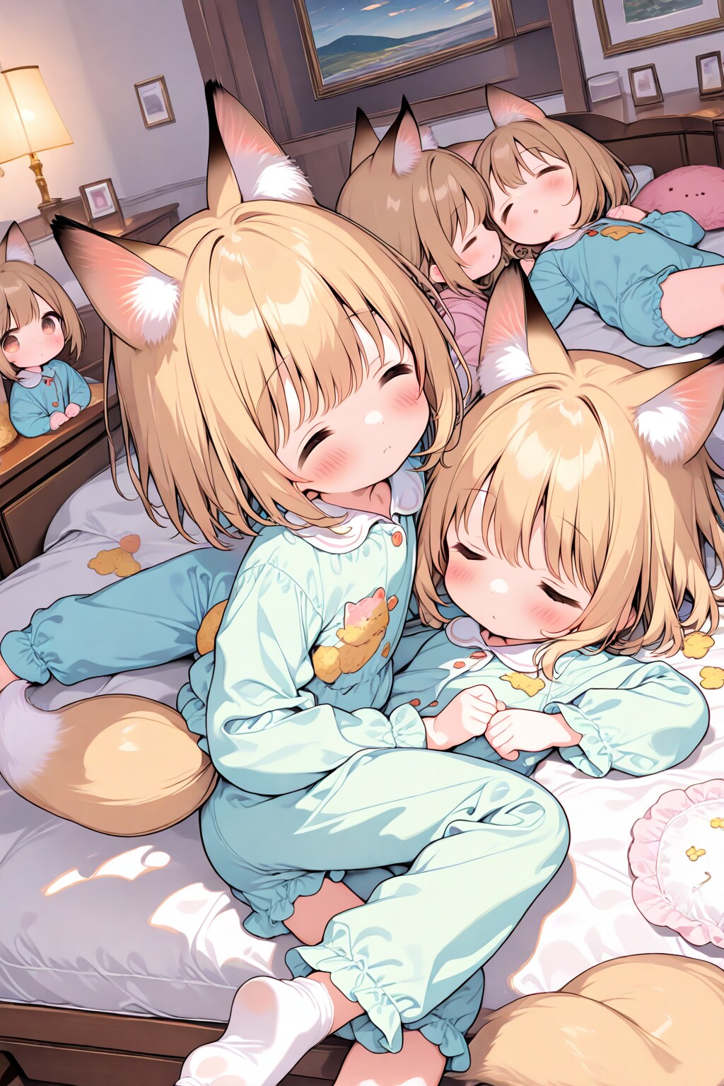 眠る狐少女たち