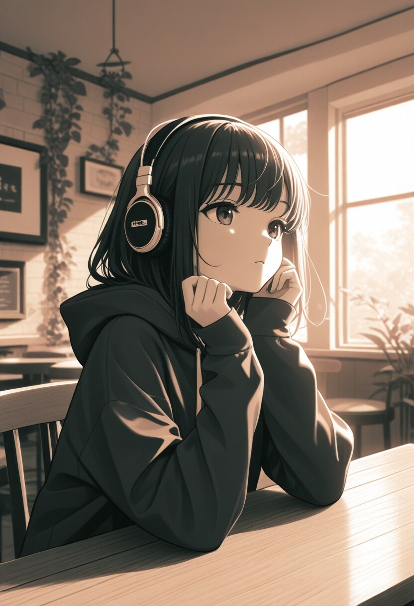 ヘッドフォンの少女(8) | の人気AIイラスト・グラビア