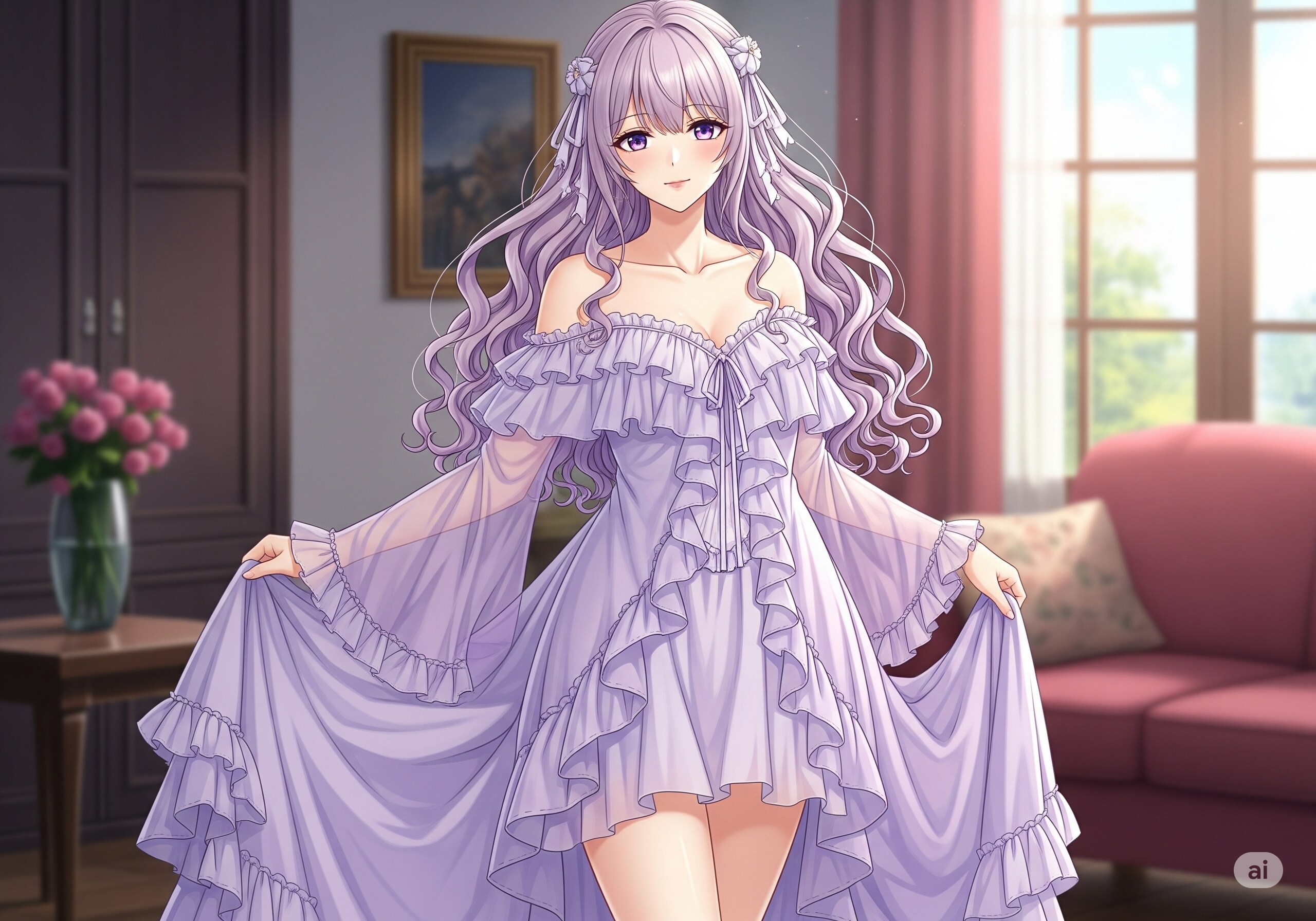 Purple Coordinate Lady | の人気AIイラスト・グラビア