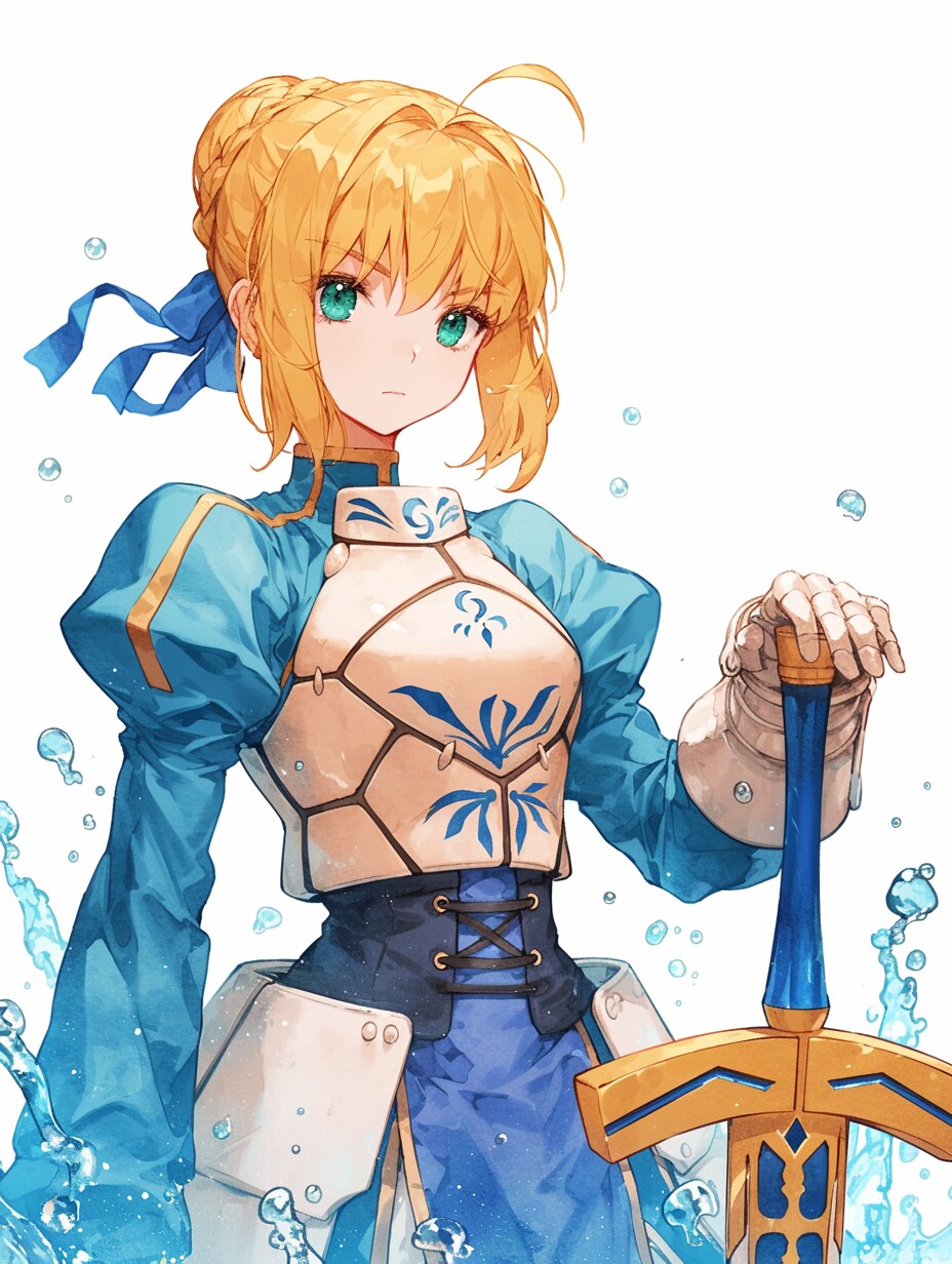 水が弾けるセイバー