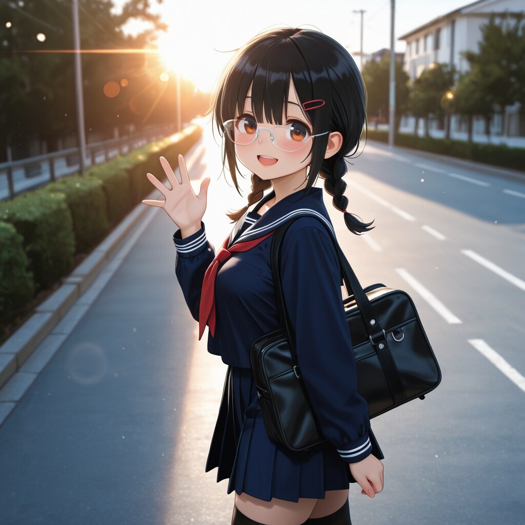 眼鏡三つ編み少女6