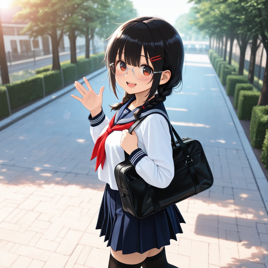 眼鏡三つ編み少女6