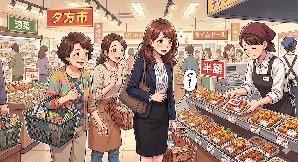 半額シール待ち