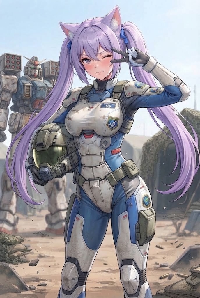 陸戦用MSを駆るパイロットスーツのシス | の人気AIイラスト・グラビア