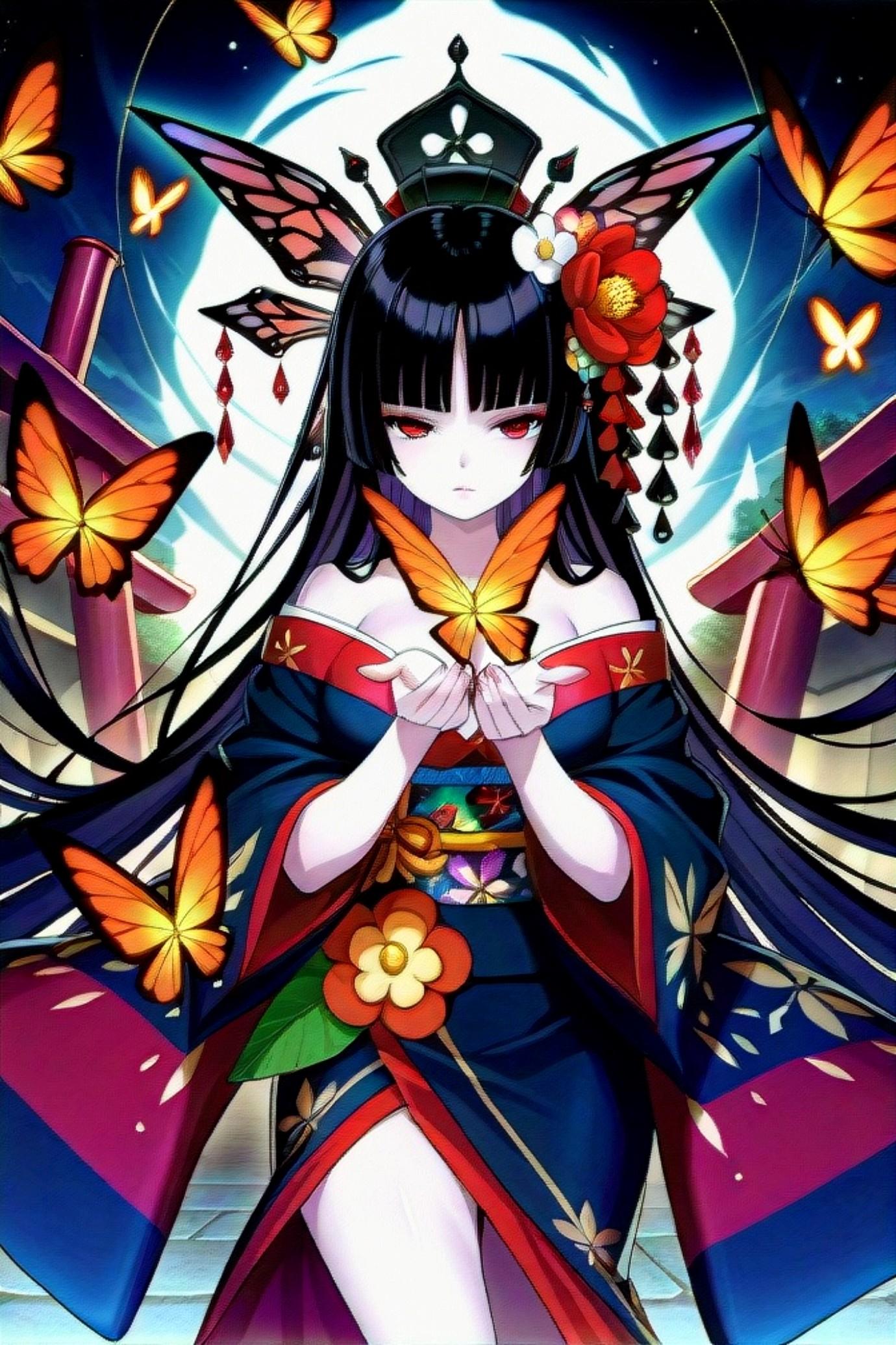 着物姿の黒髪ちゃん | の人気AIイラスト・グラビア