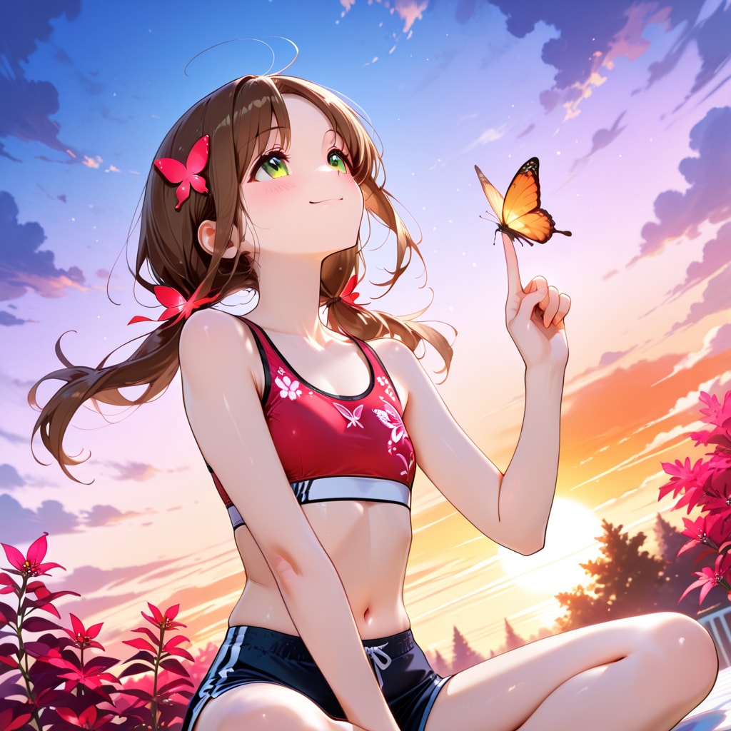 蝶のスポーツブラ