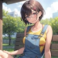 オーバーオール少女 4枚目