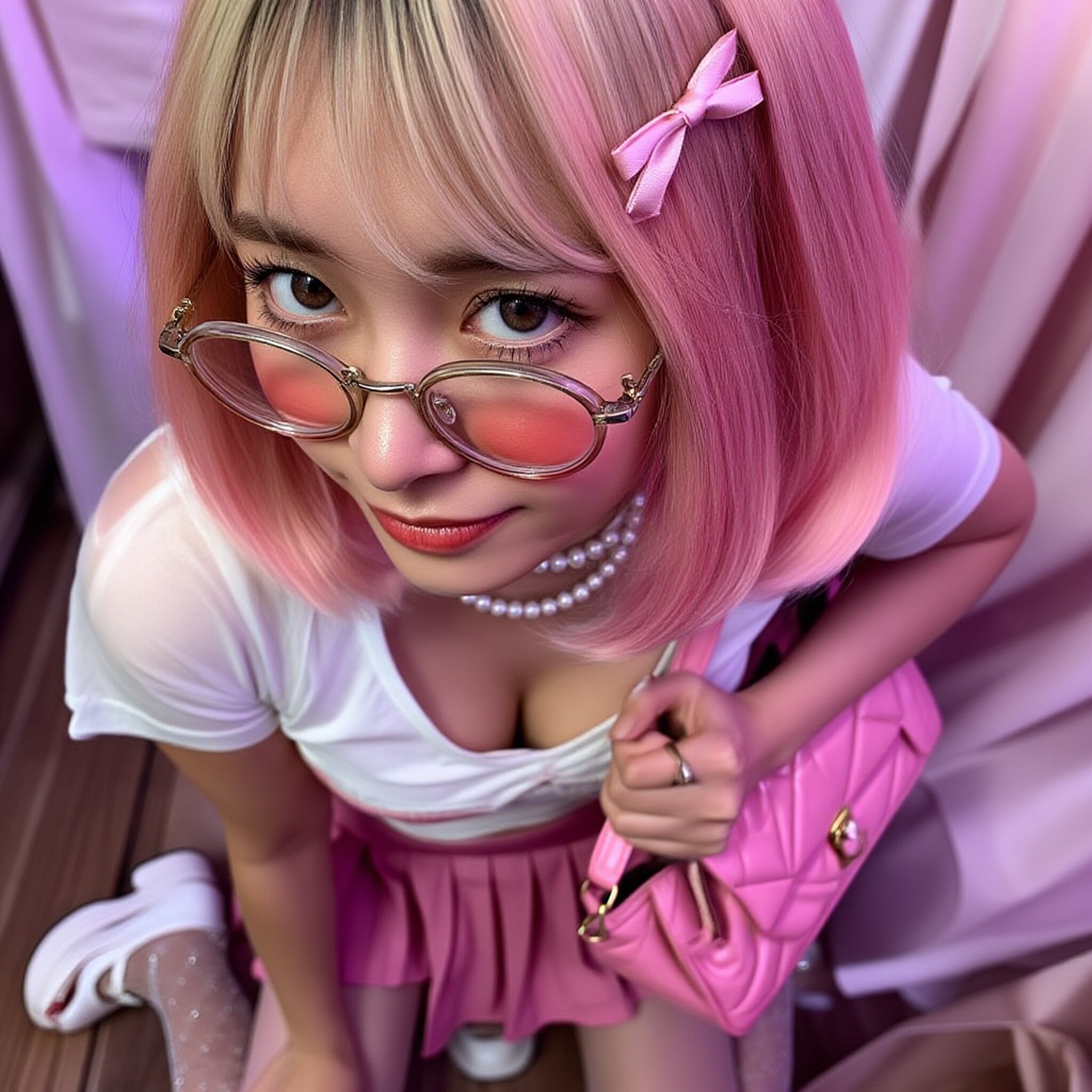 ピンクヘアーのZ世代Youtuber