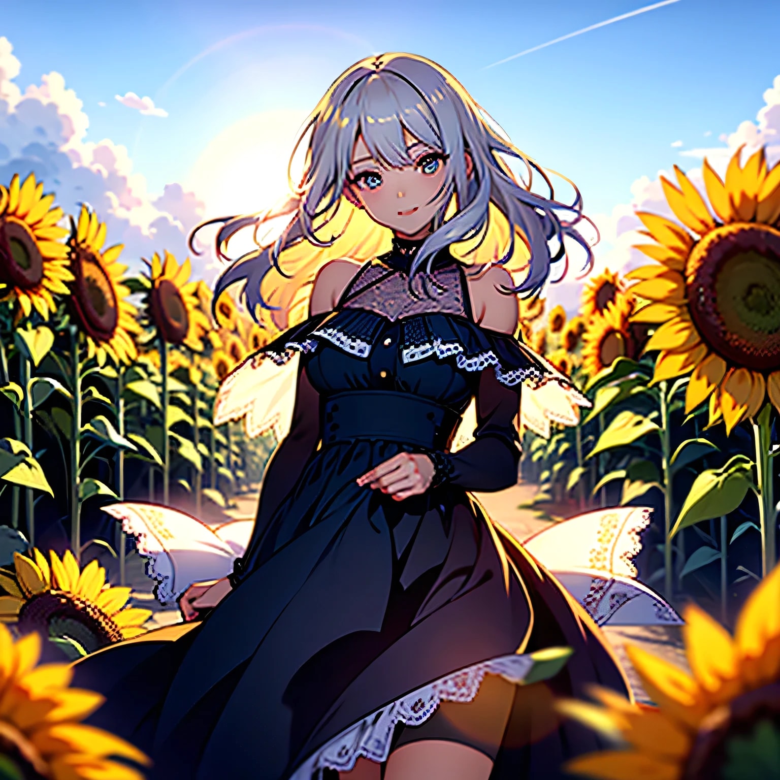 ひまわり畑にて | の人気AIイラスト・グラビア