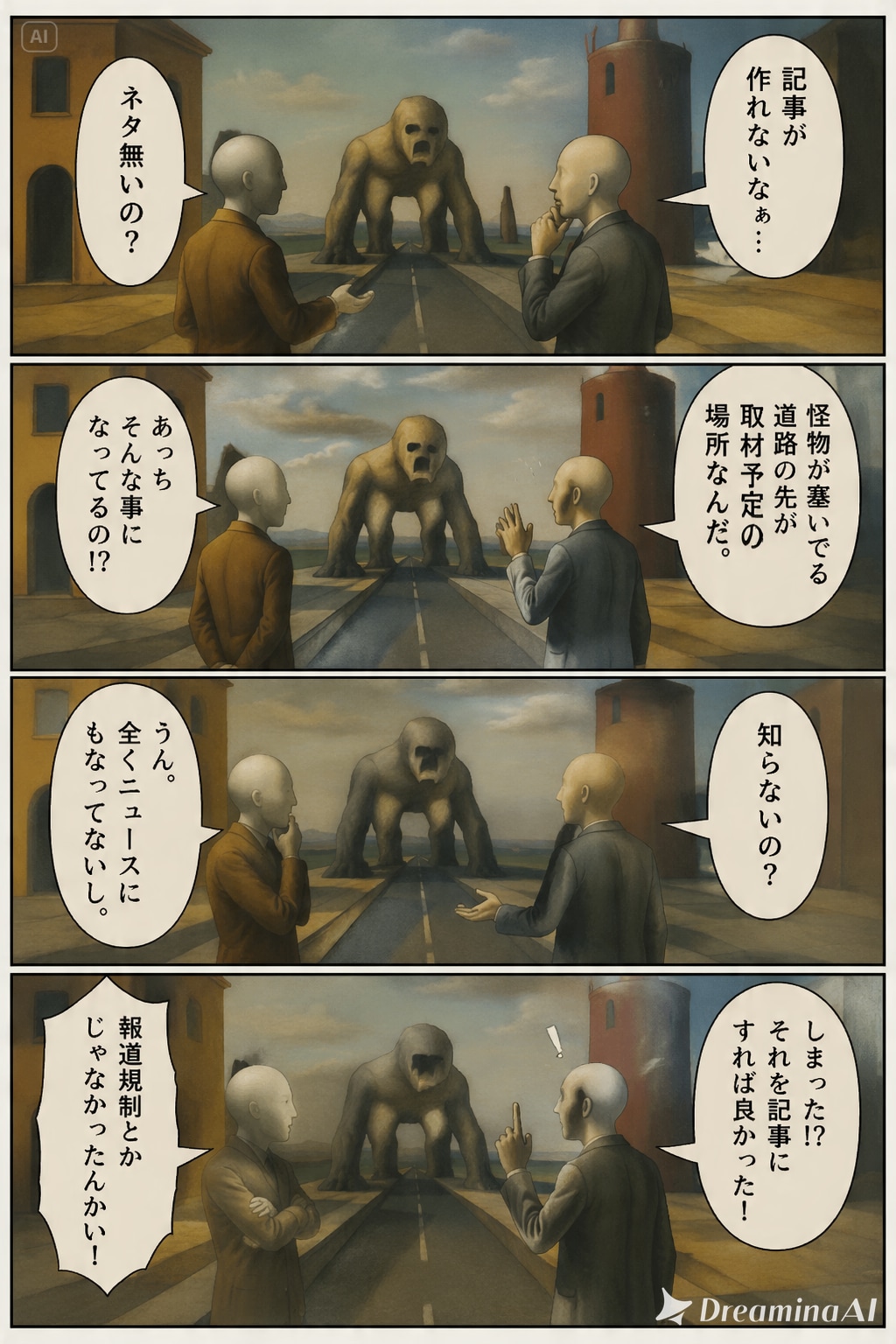 『形而上絵画風四コマ漫画』