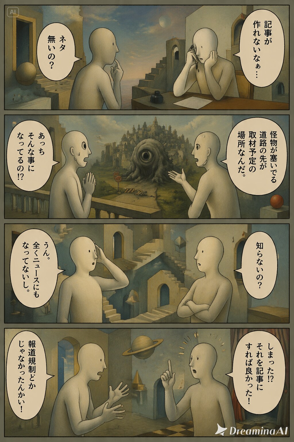 『形而上絵画風四コマ漫画』