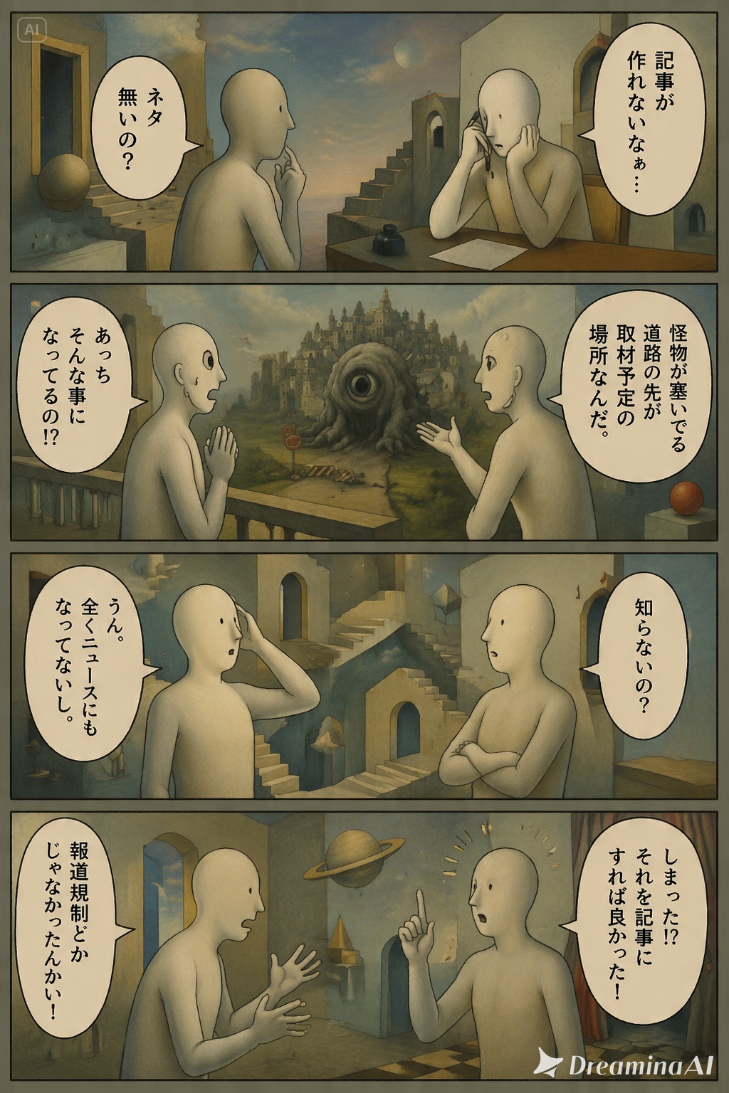 『形而上絵画風四コマ漫画』