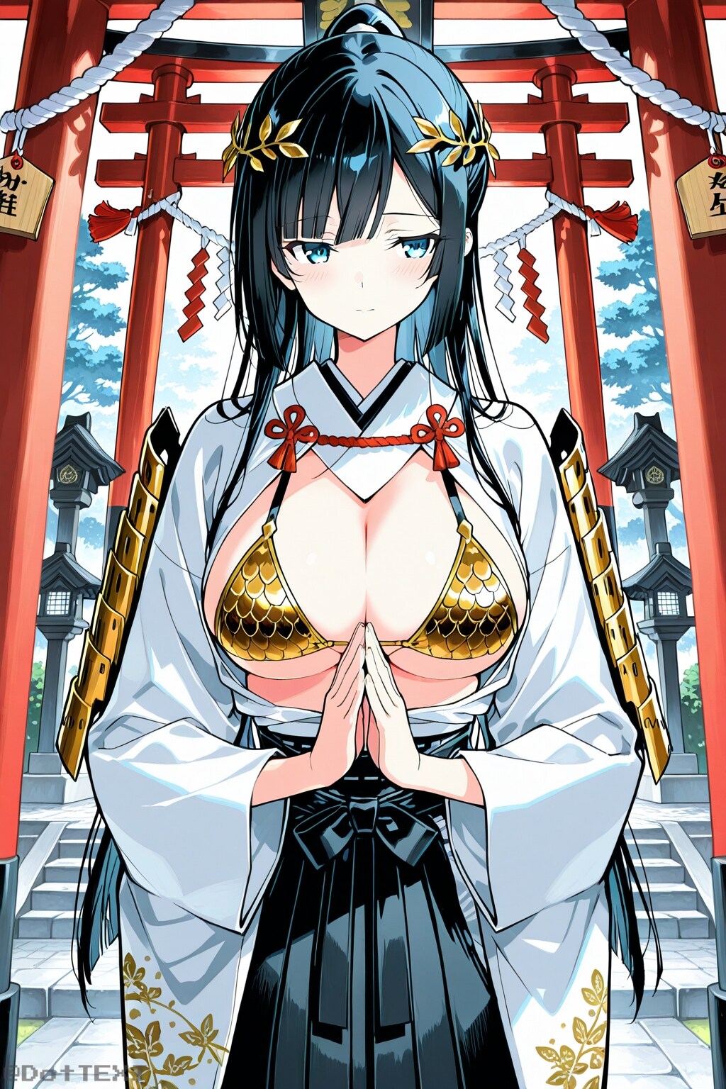 袴を着たビキニアーマー戦士　初詣2026