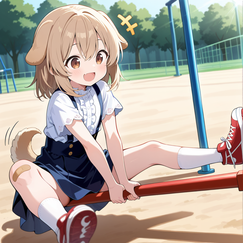 公園で遊ぶわんこ
