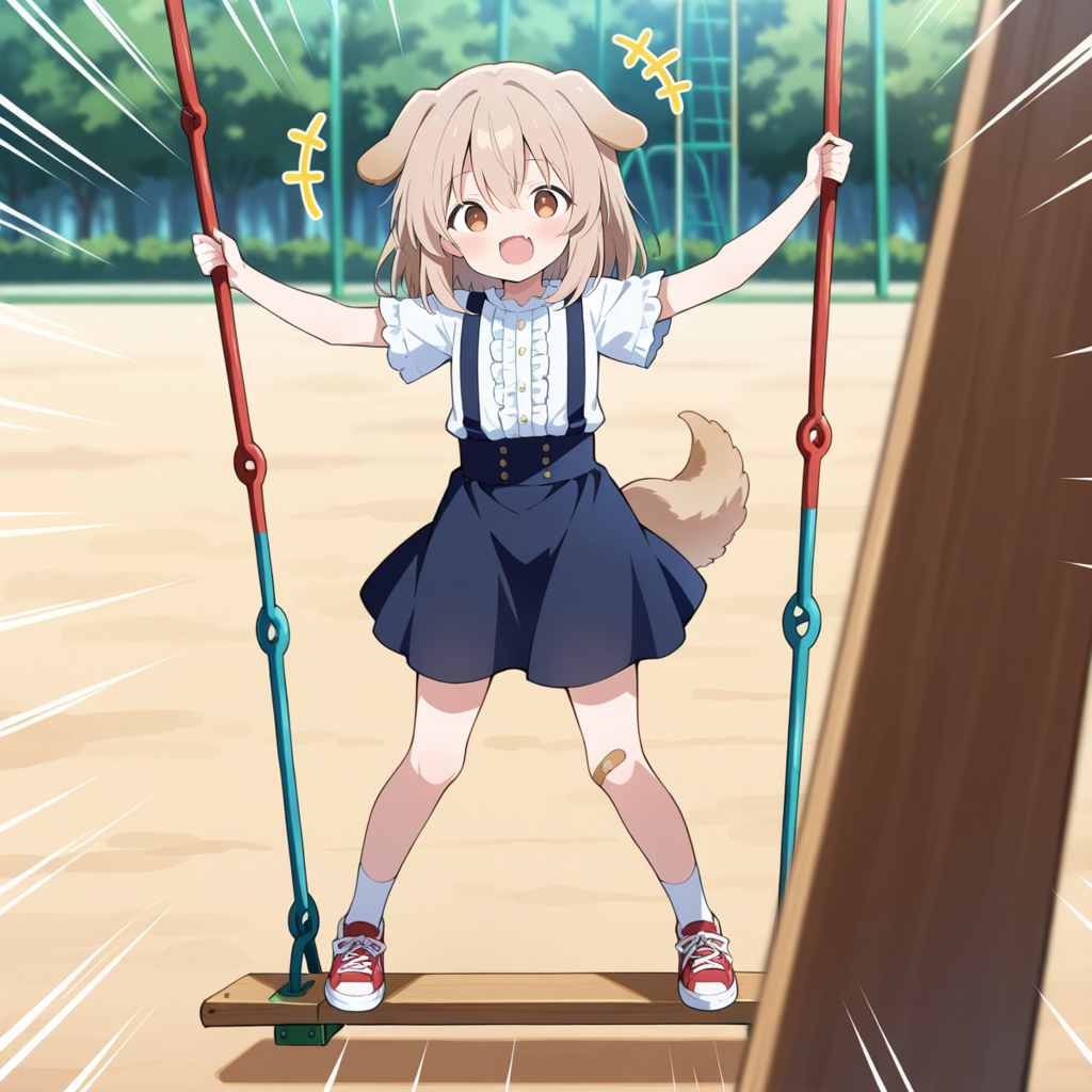 公園で遊ぶわんこ