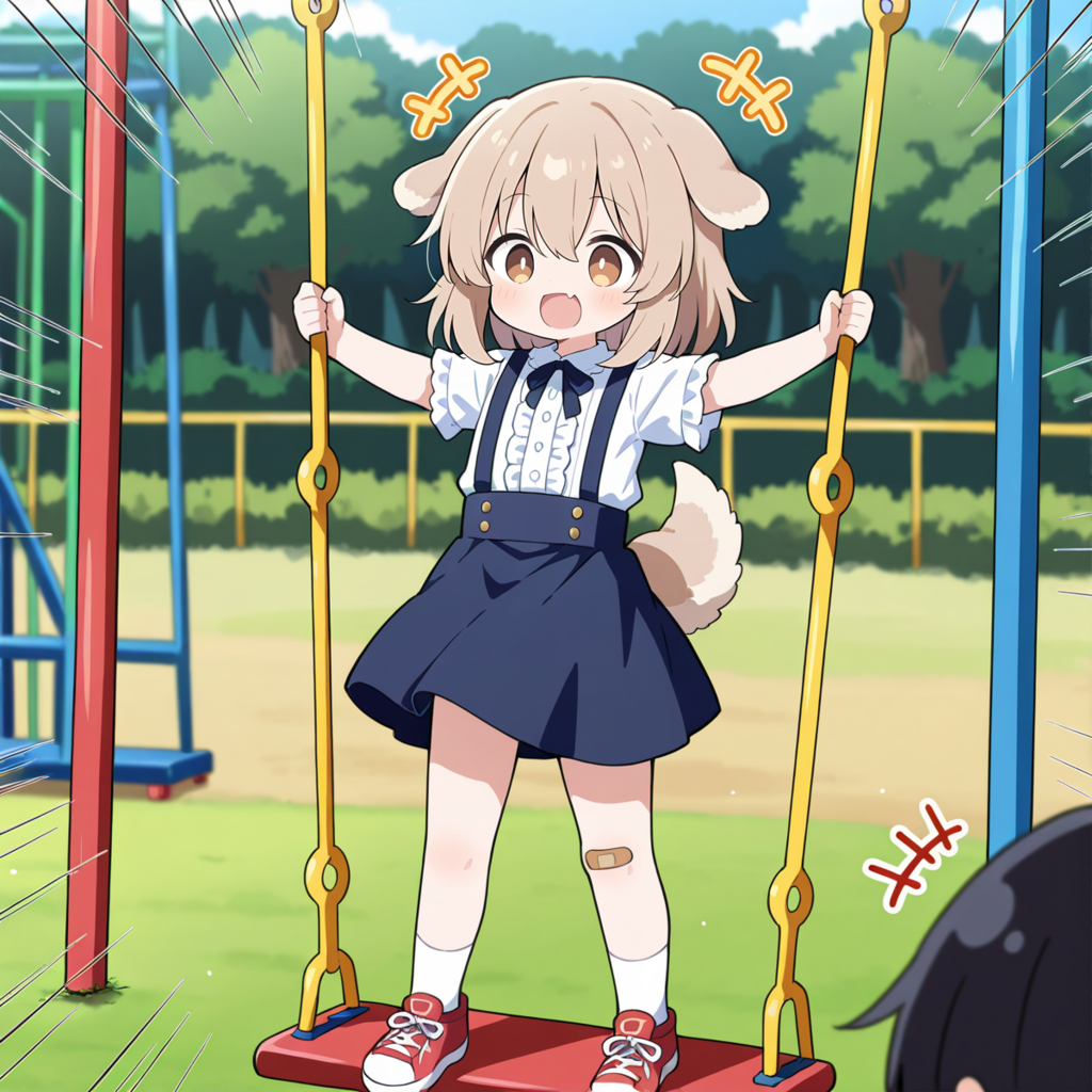 公園で遊ぶわんこ