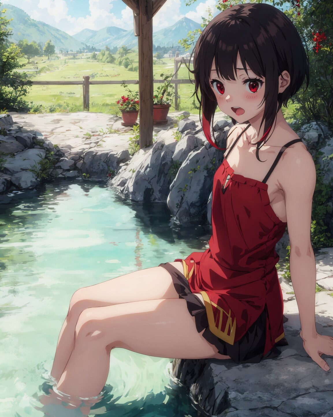 足湯中めぐみん
