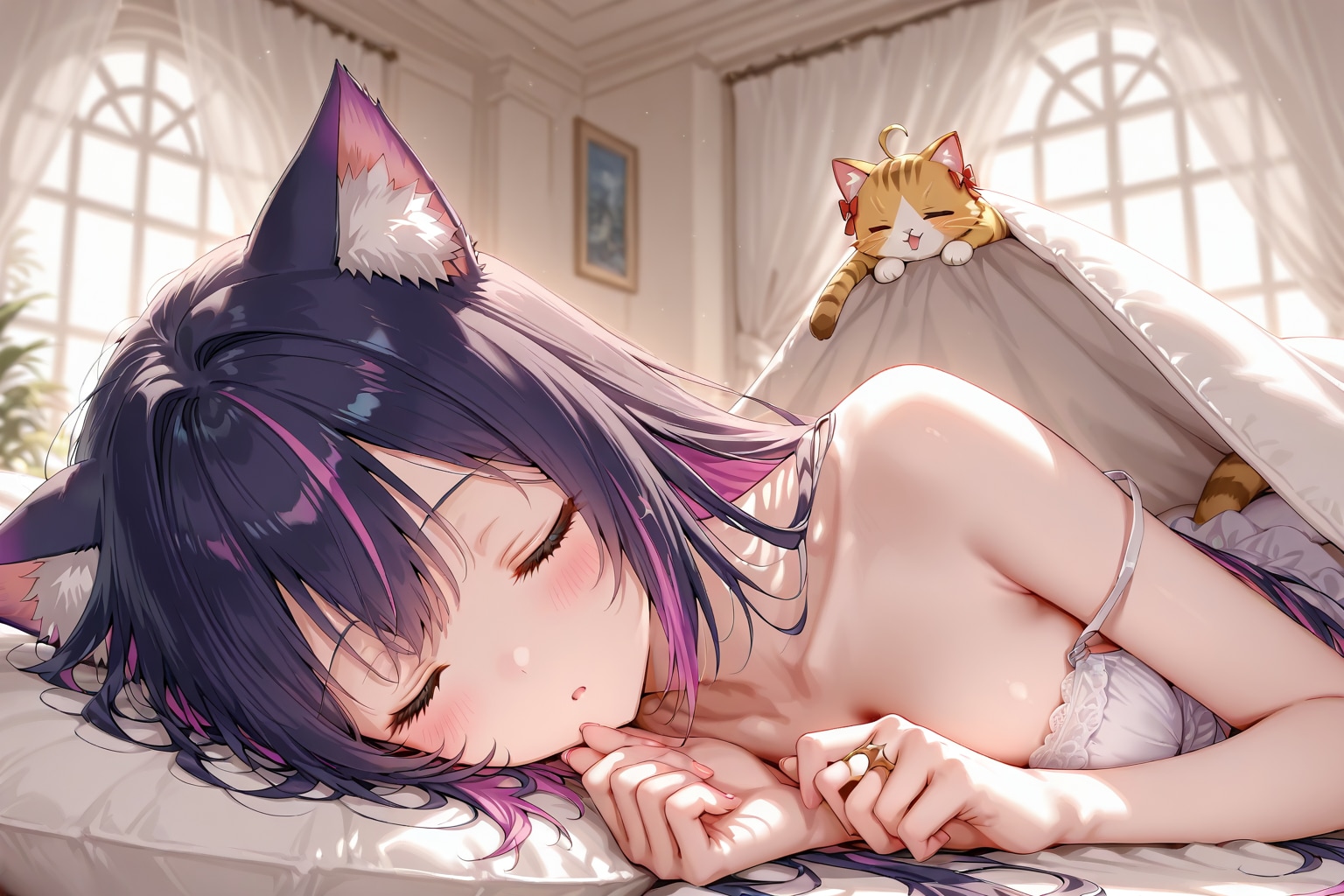 ネコ耳姫と猫