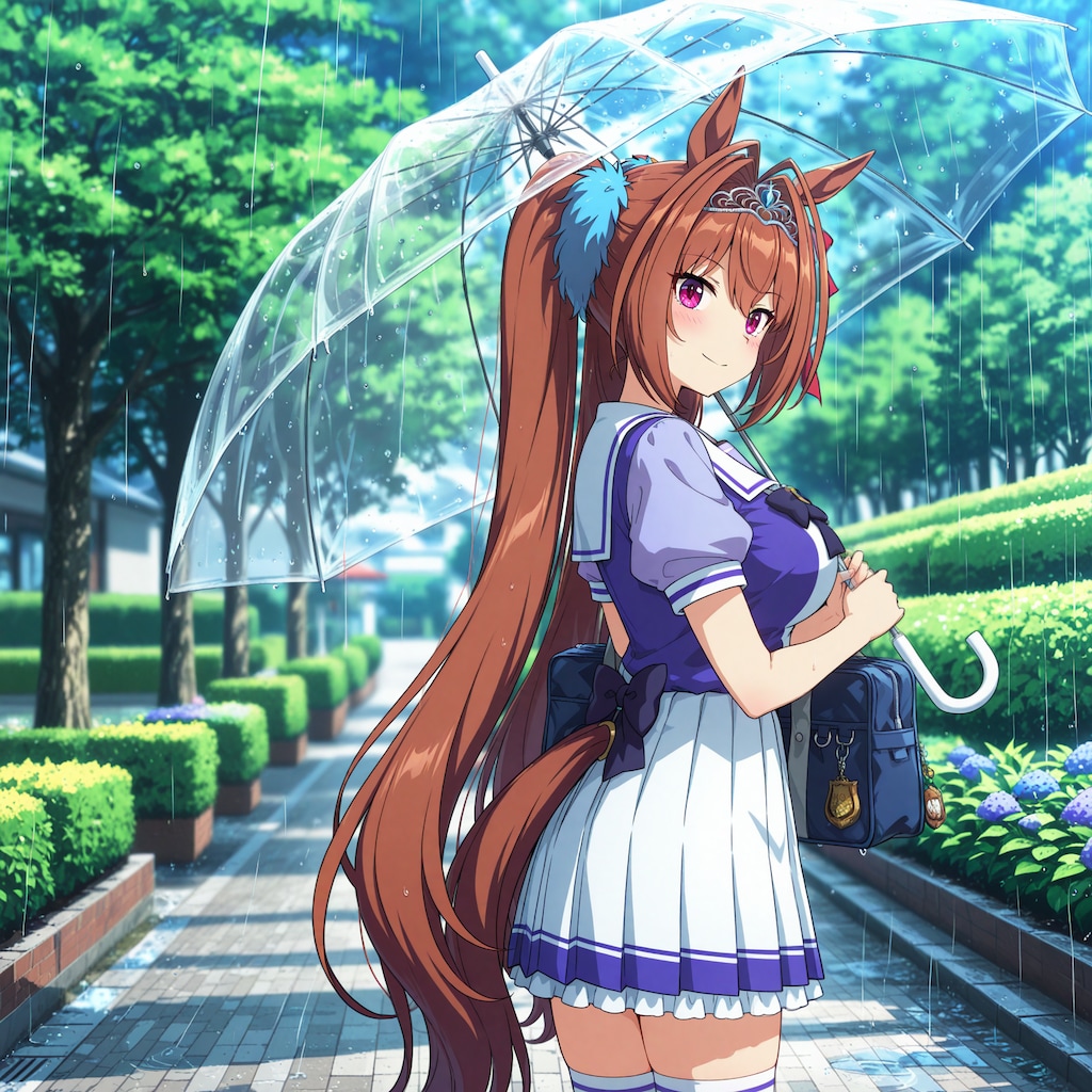 雨の朝は...