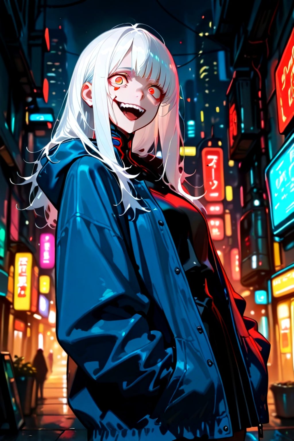 サイバーパンクの白髪ちゃん