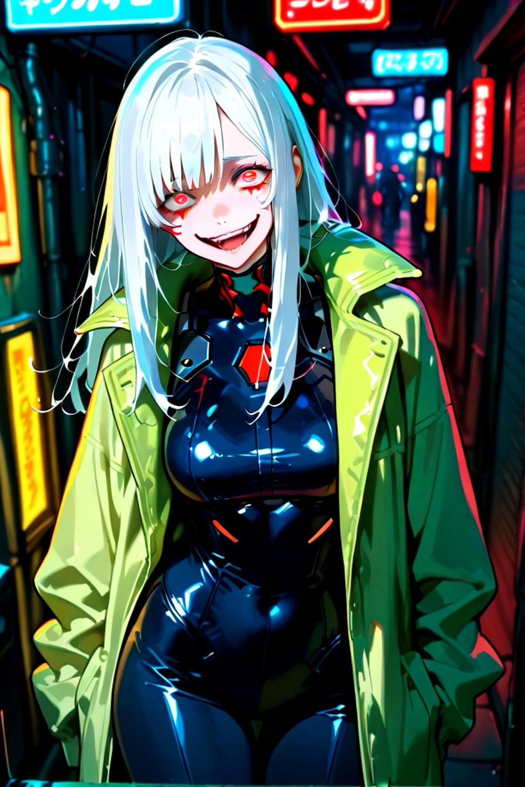 サイバーパンクの白髪ちゃん