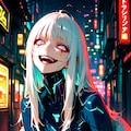 サイバーパンクの白髪ちゃん 3枚目
