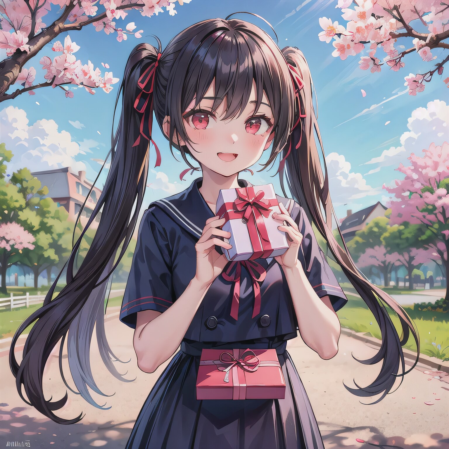 黒髪ツインテでセーラー服の少女５ | の人気AIイラスト・グラビア