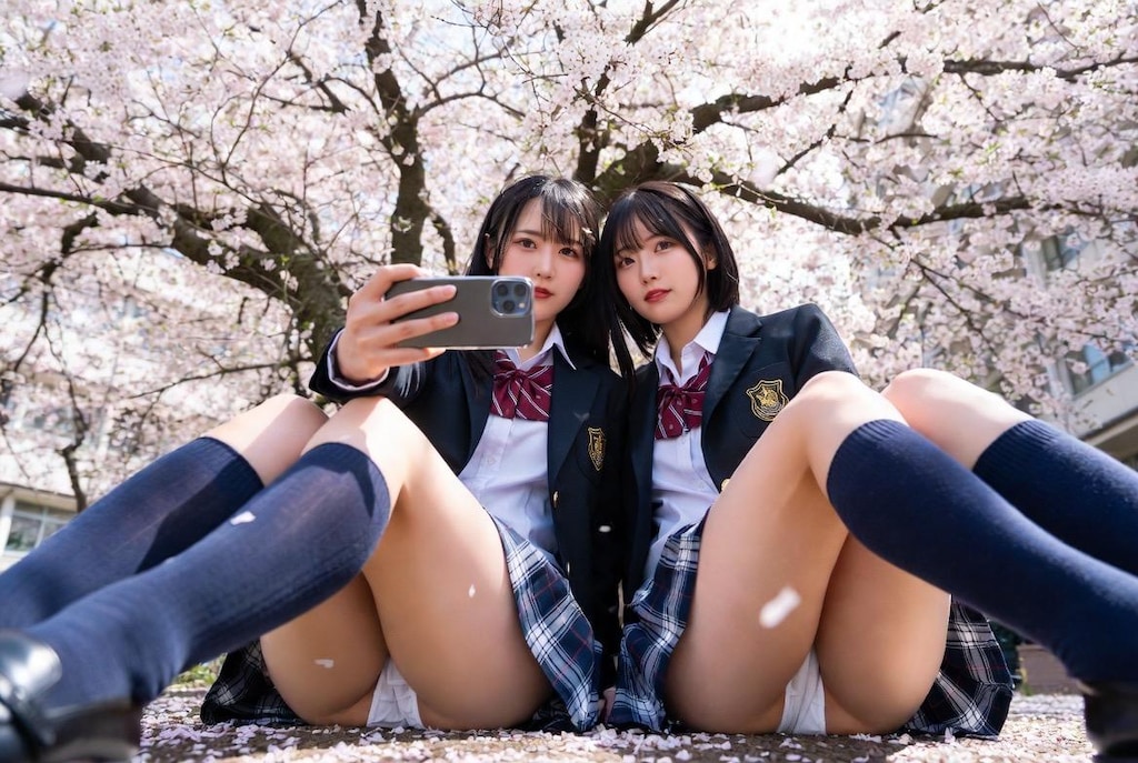 自撮りとパンチラJK