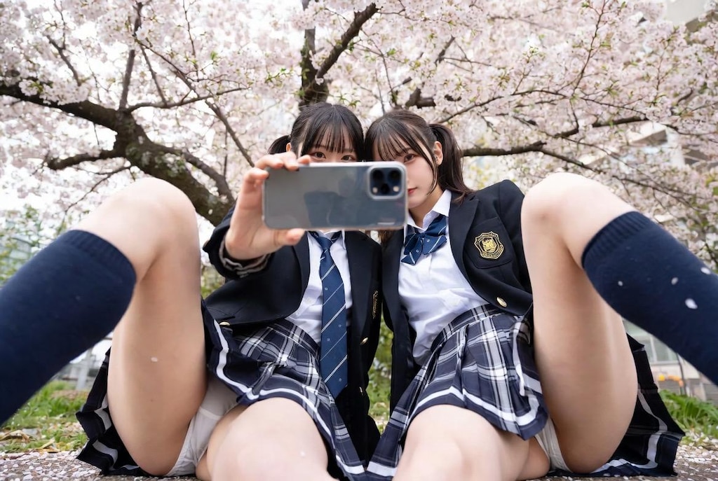 自撮りとパンチラJK
