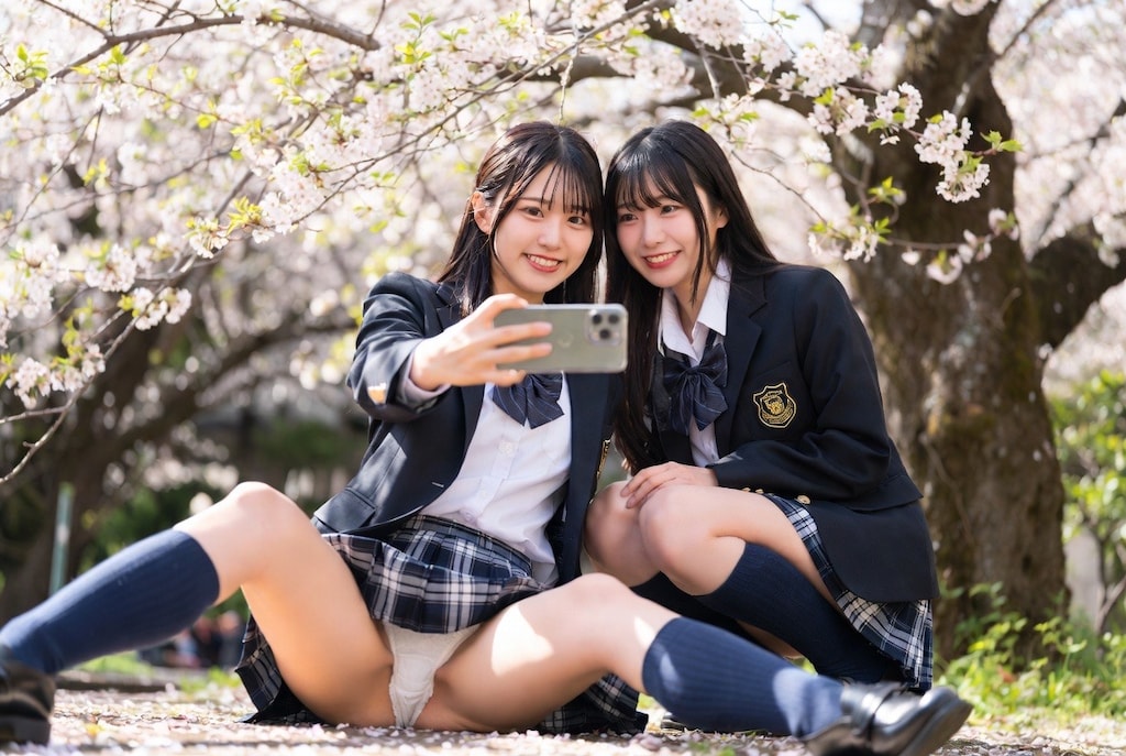 自撮りとパンチラJK