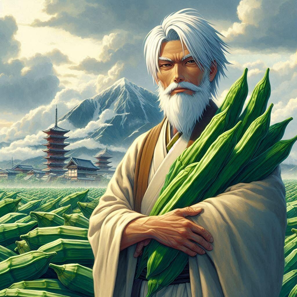 山の上のオクラ