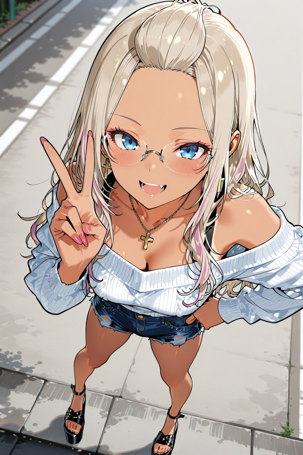 ちち生でデコ出しギャルちゃん