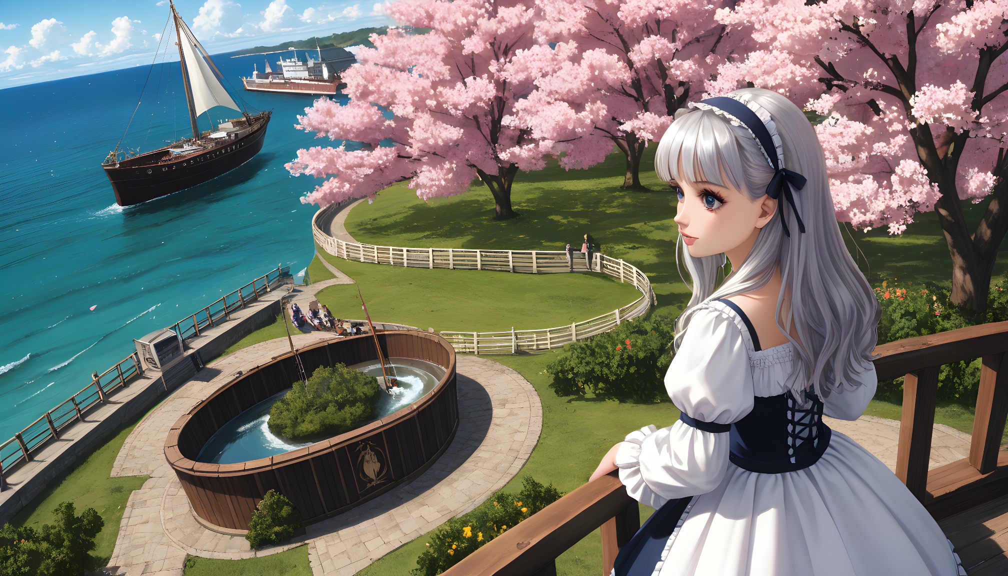 【港の風景画展】01 | の人気AIイラスト・グラビア