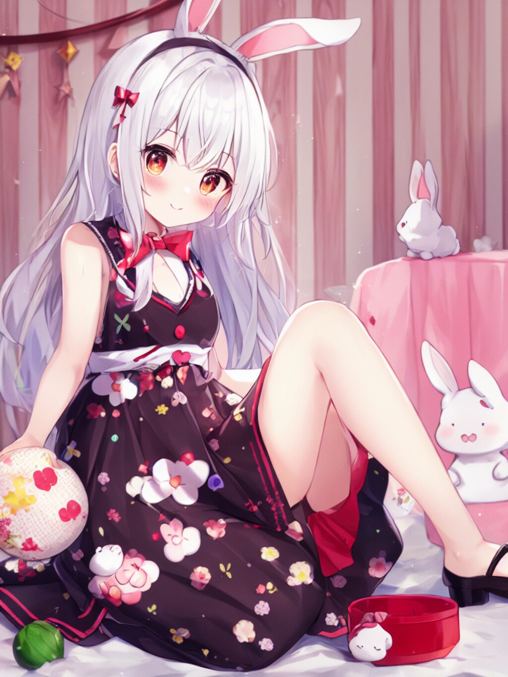 白うさぎが遊びに来ました