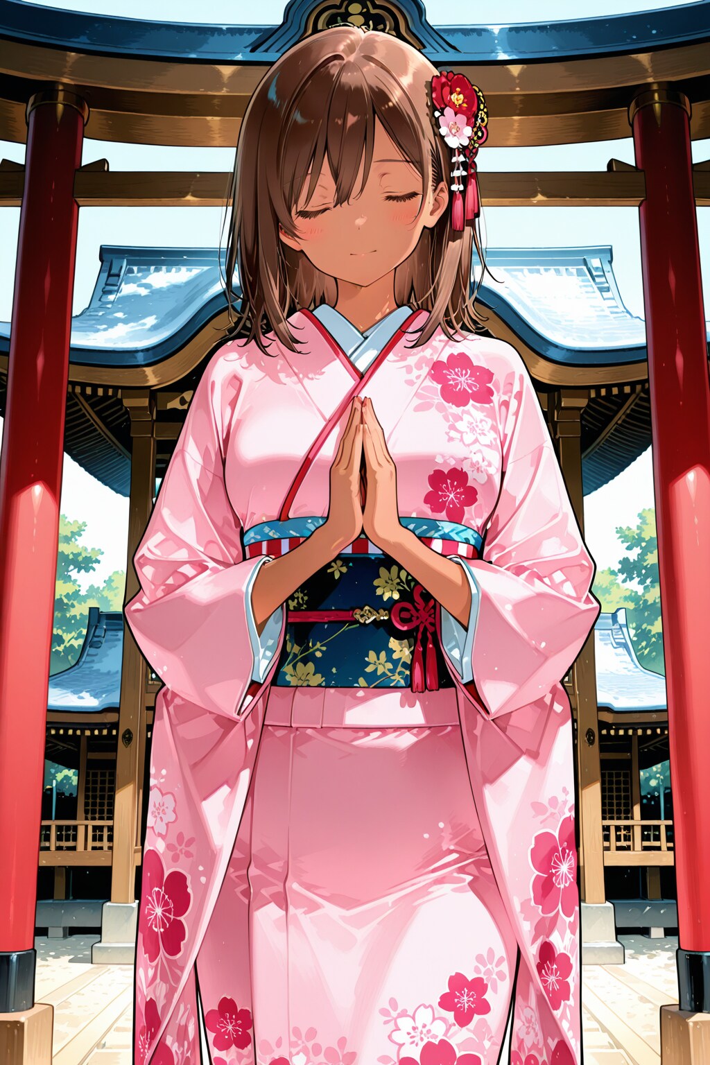 神社に参拝