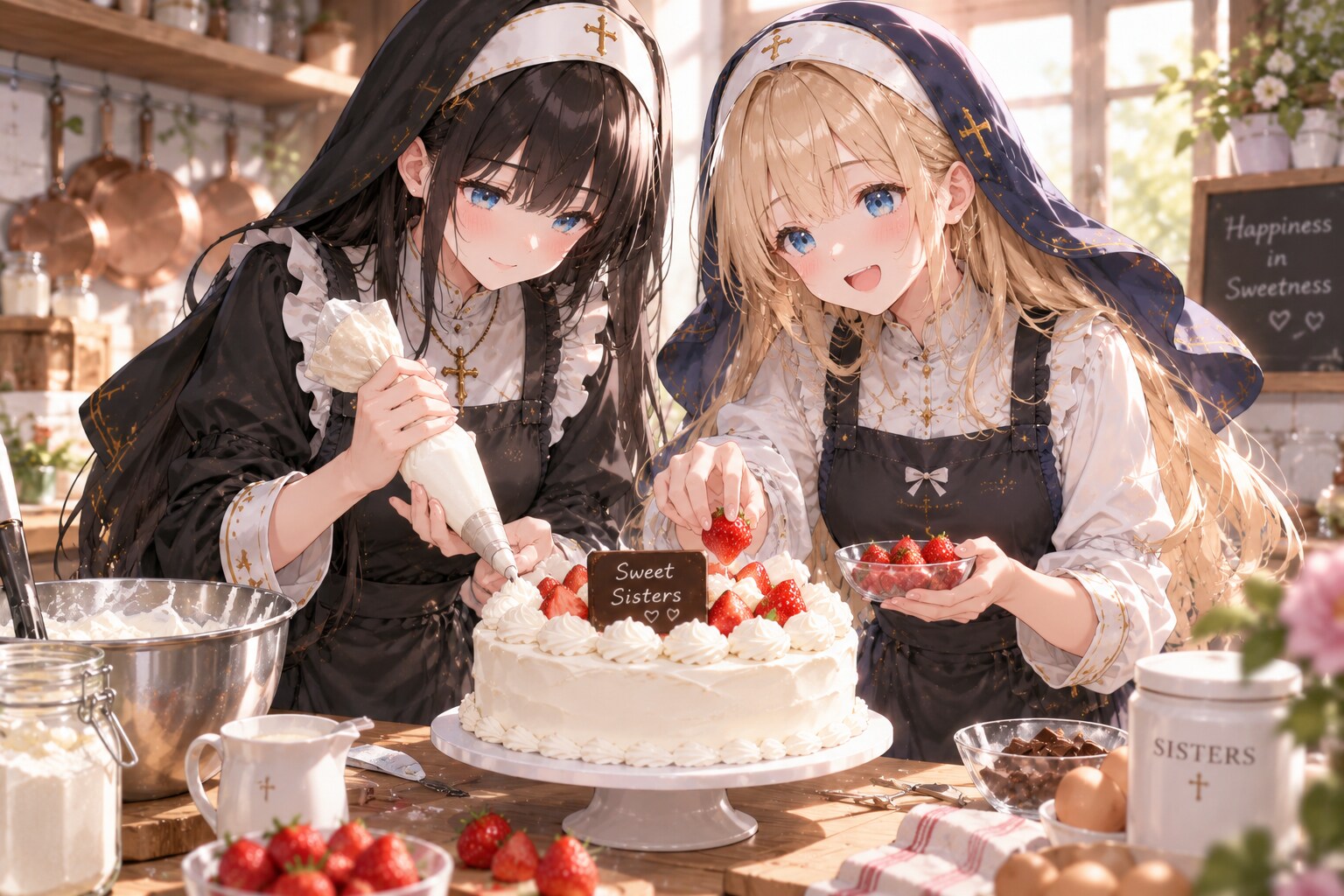 仲良しケーキと暗黒銀河ケーキ | の人気AIイラスト・グラビア