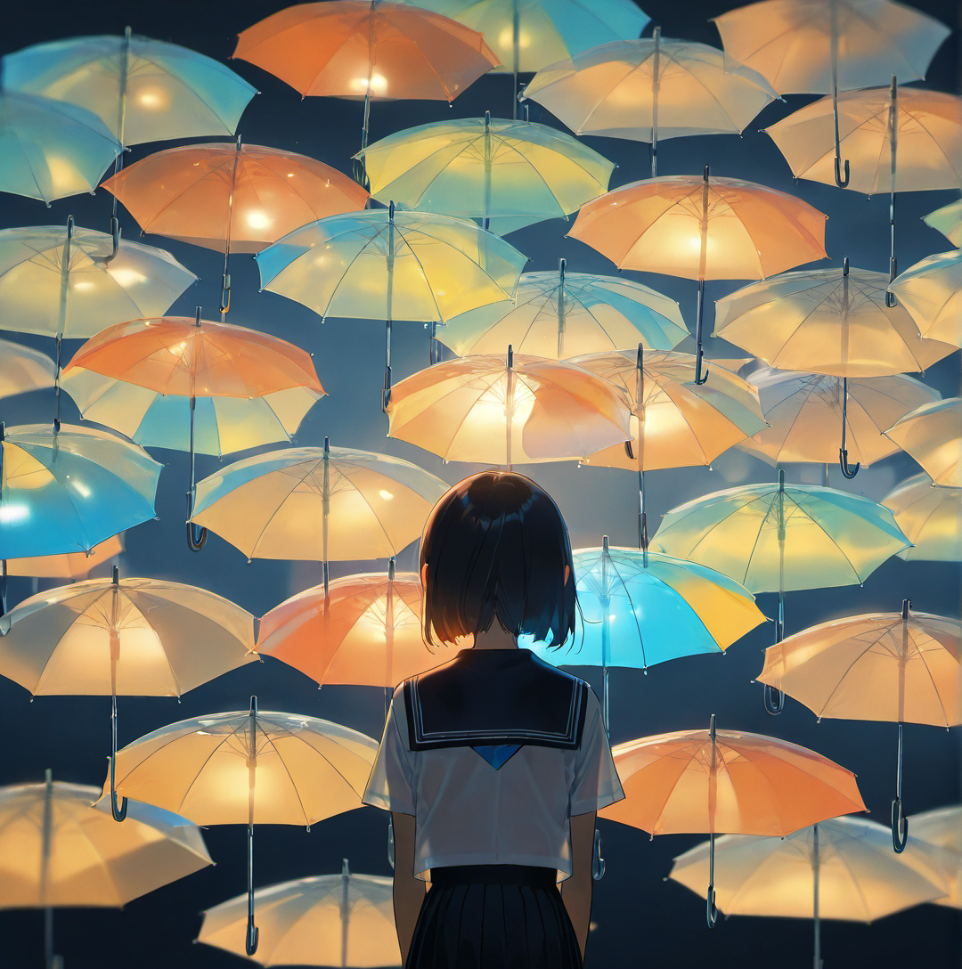 ビニール傘のある風景 | の人気AIイラスト・グラビア